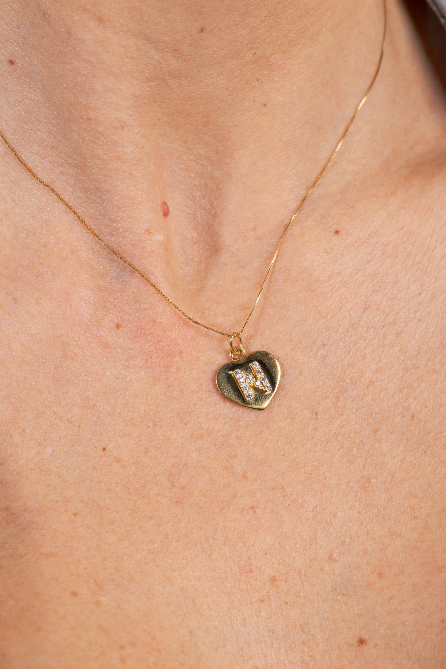 ￼ collana cuore iniziale scintillante