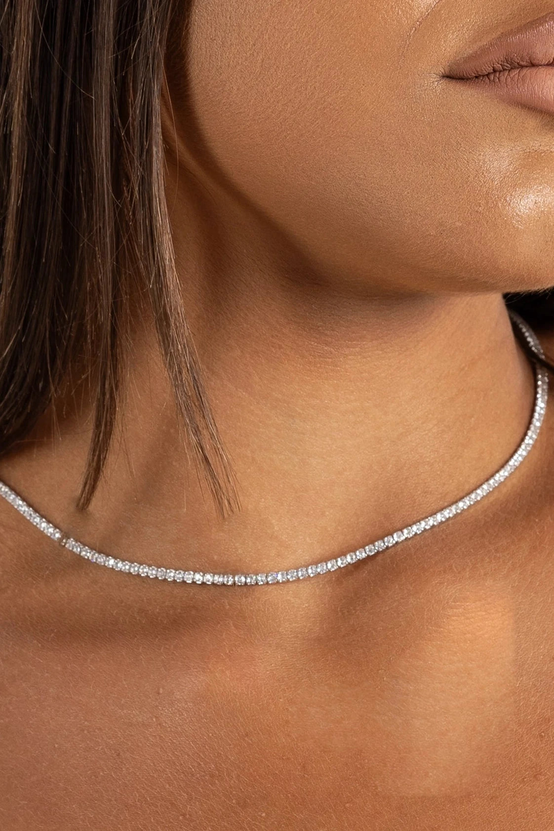 Collana tennis con zirconi bianchi