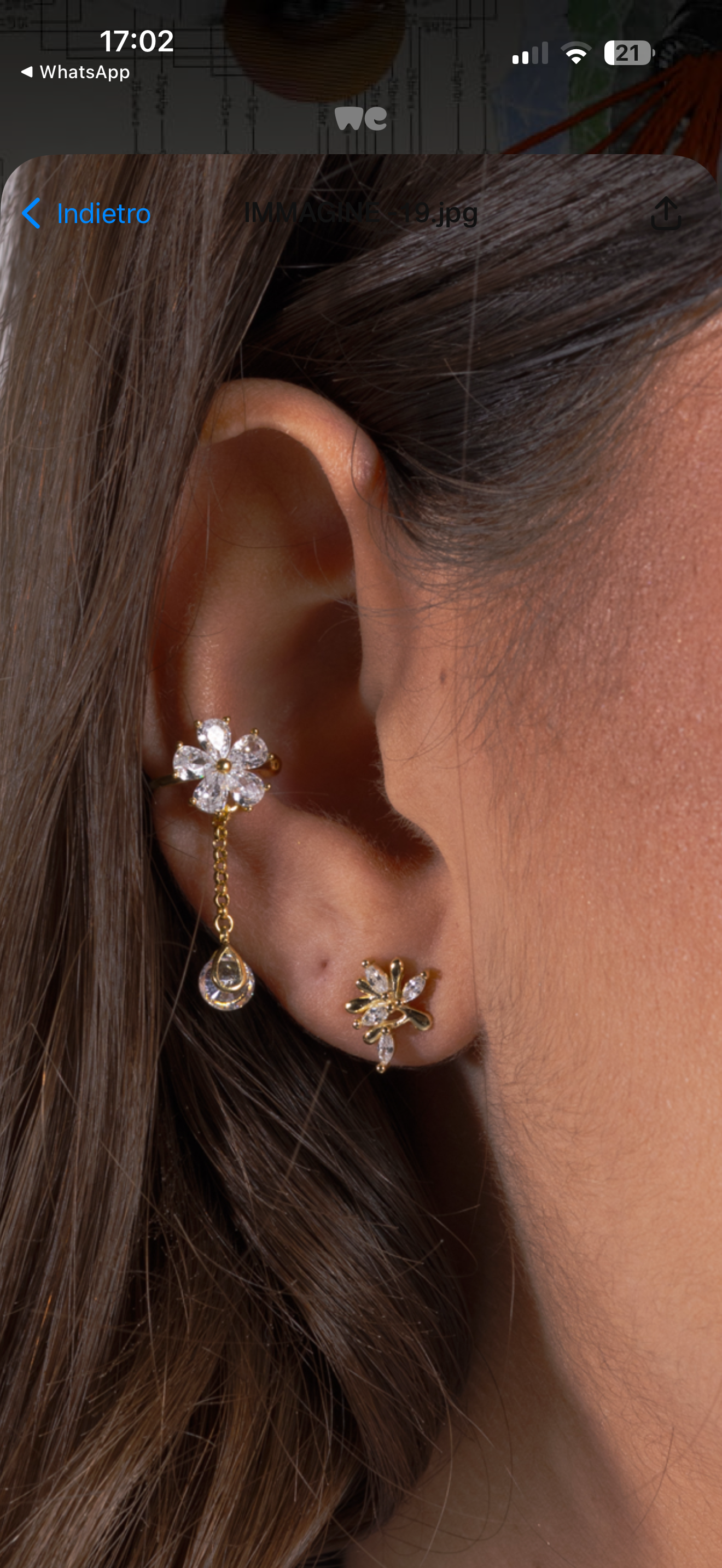 Ear cuff fiore prezioso