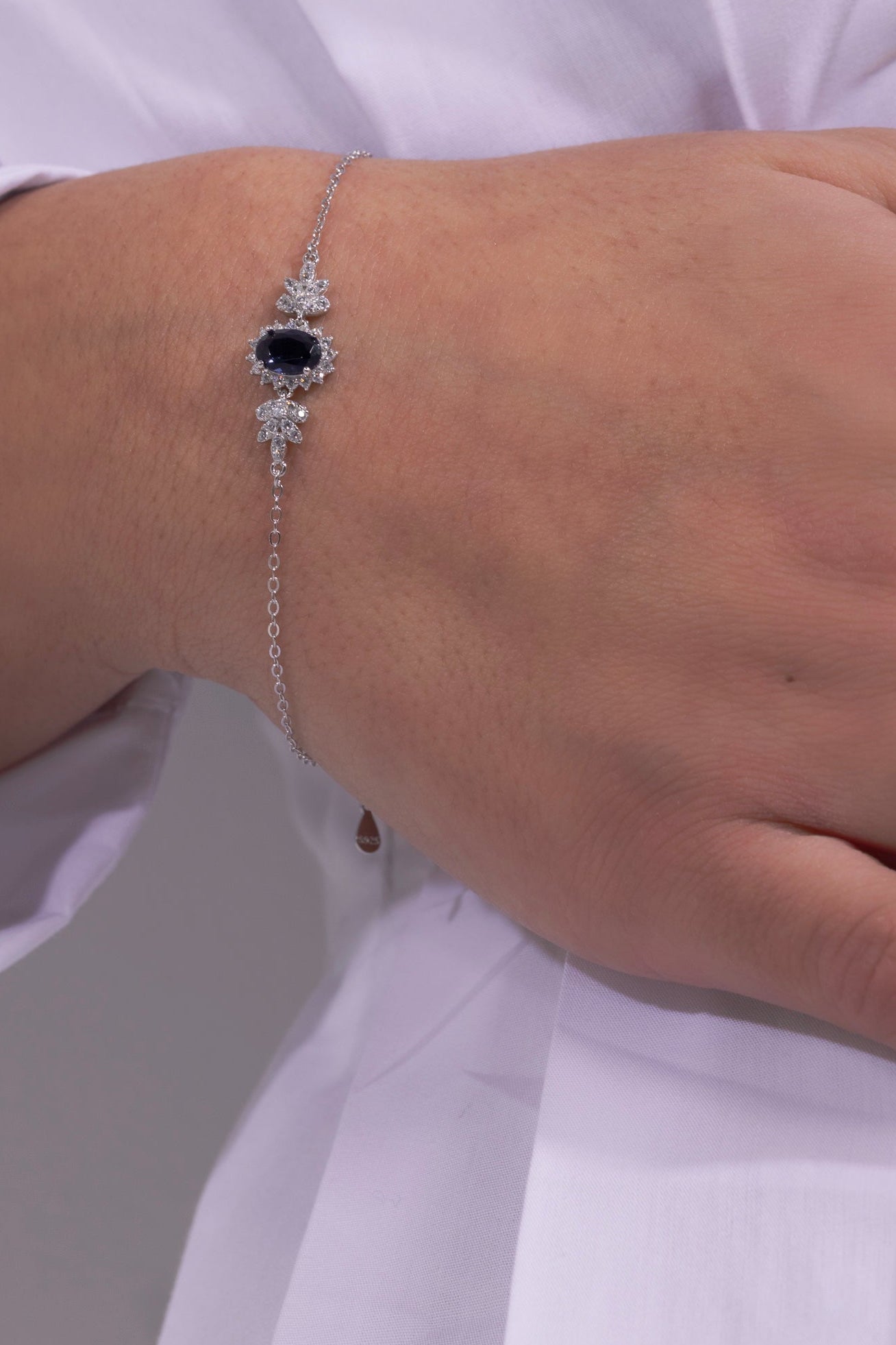 Bracciale ovale di zaffiro