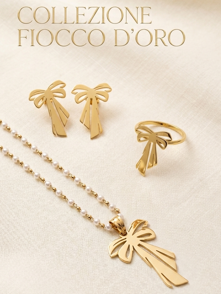 Set fiocco d’oro e perle