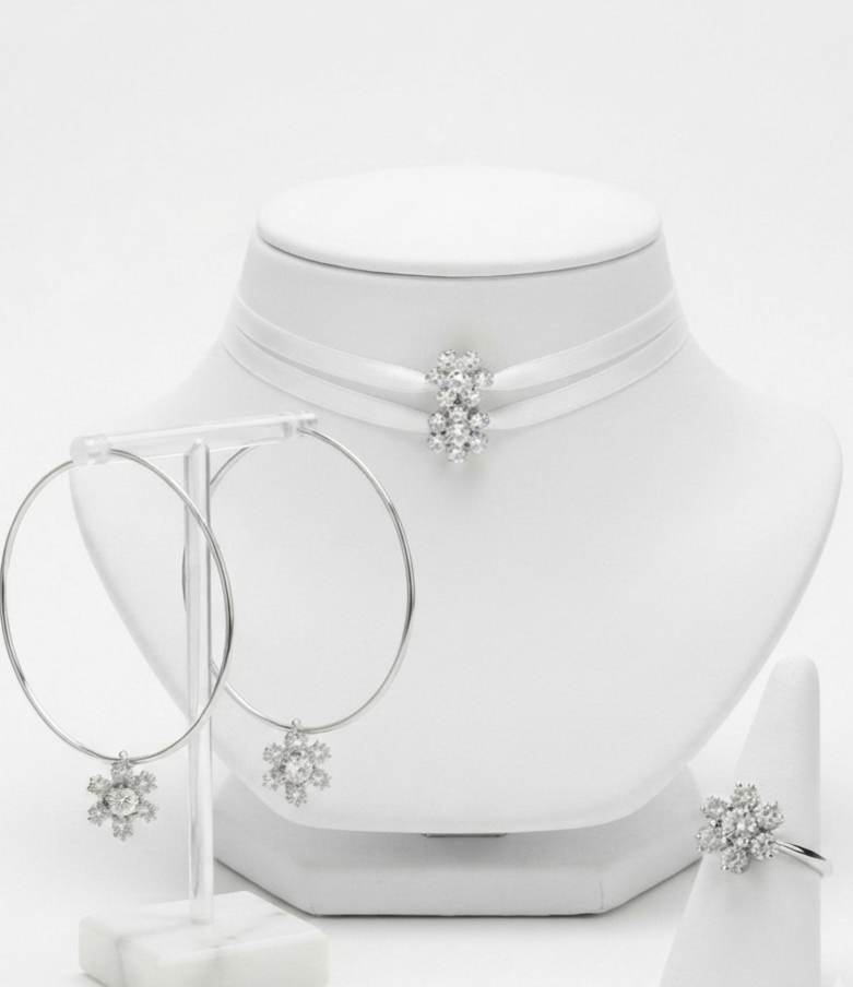 Set choker fior di luce silver