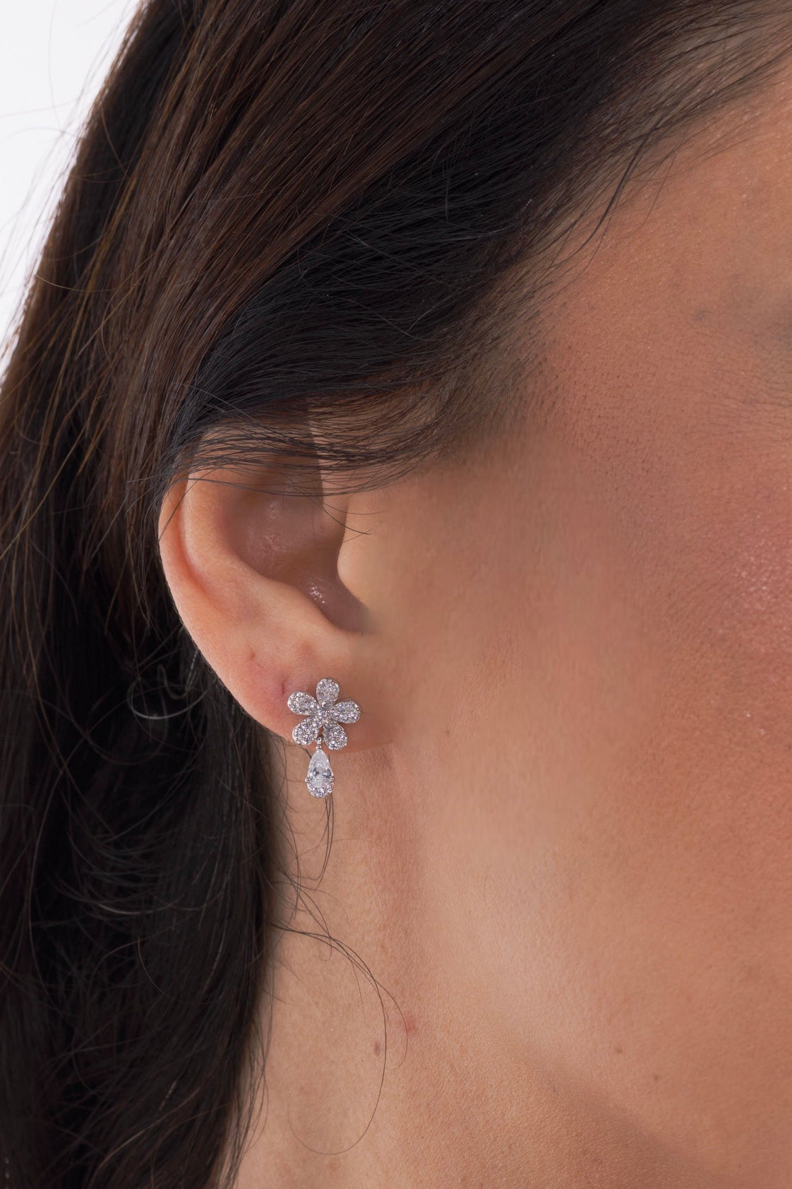 Orecchini fiore di cristallo ￼