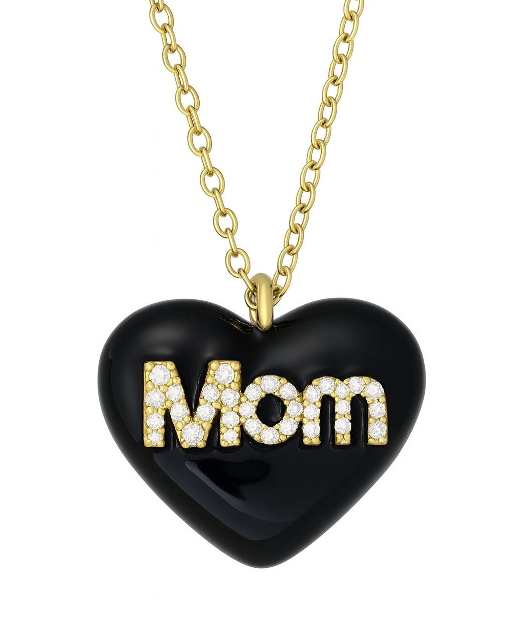 Collana mamma cuore colorato  big con zirconi