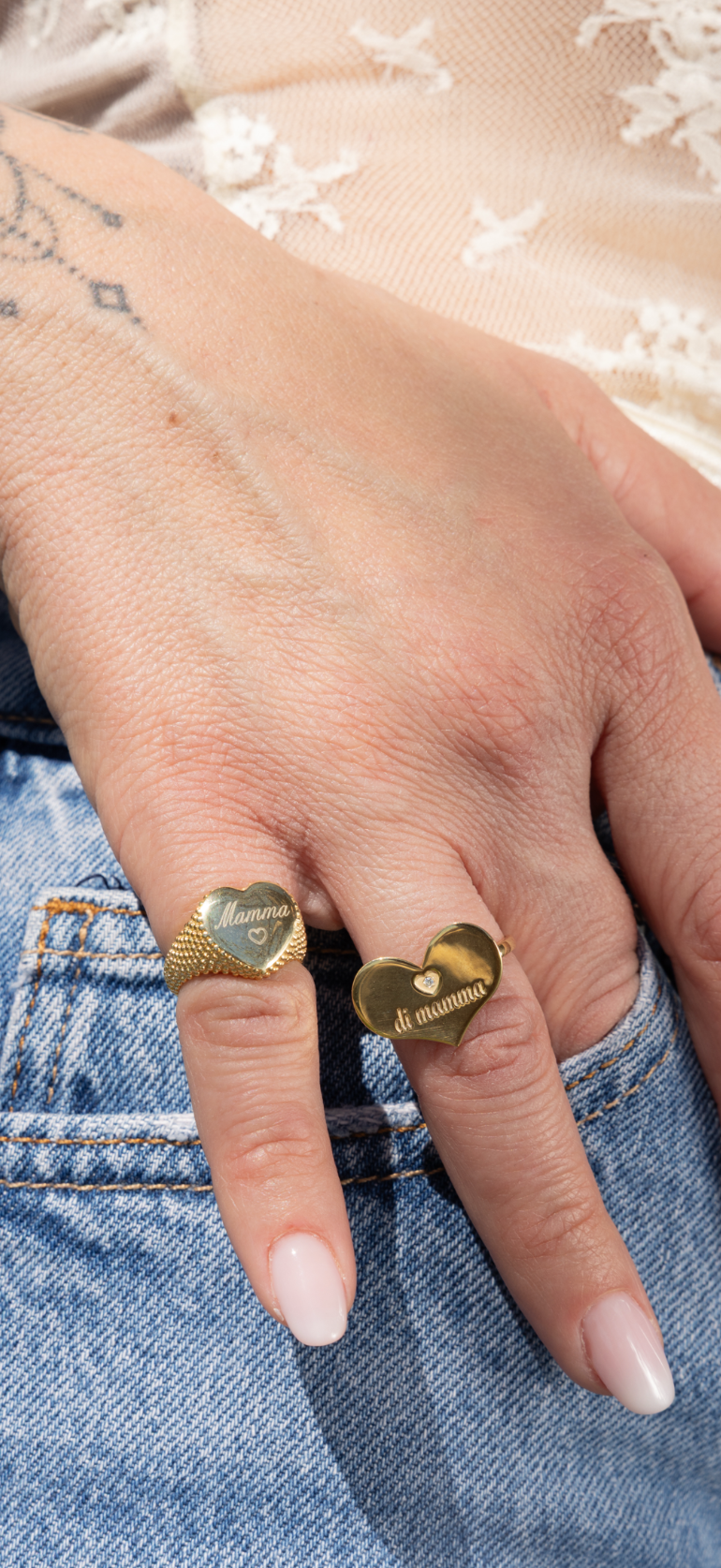 Anello mamma con brillantino e perlina