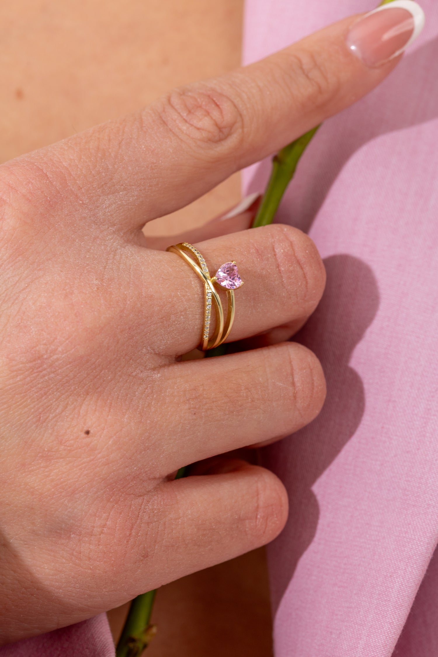 Anello heart pink