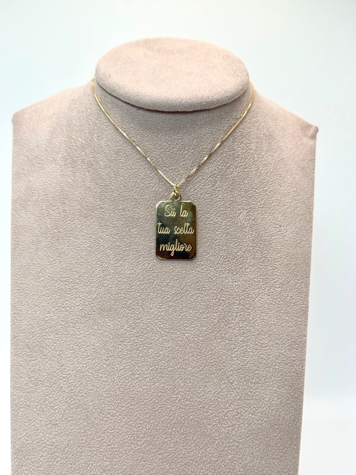 Collana sentiment square charm