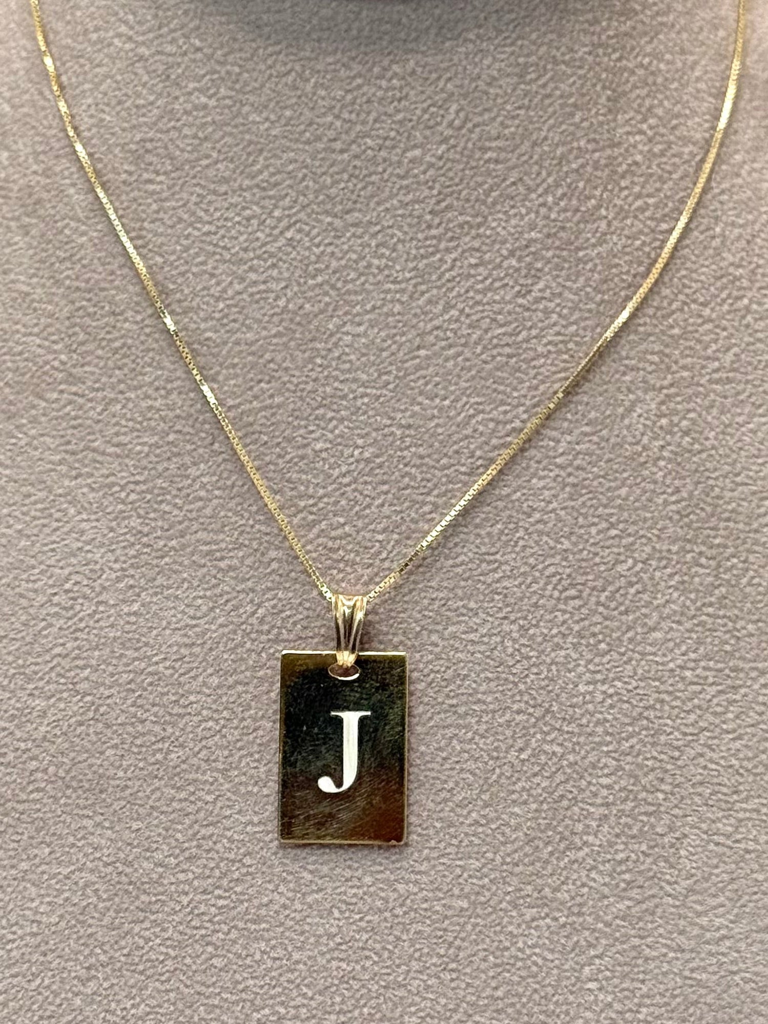 Collana initial precious square charm