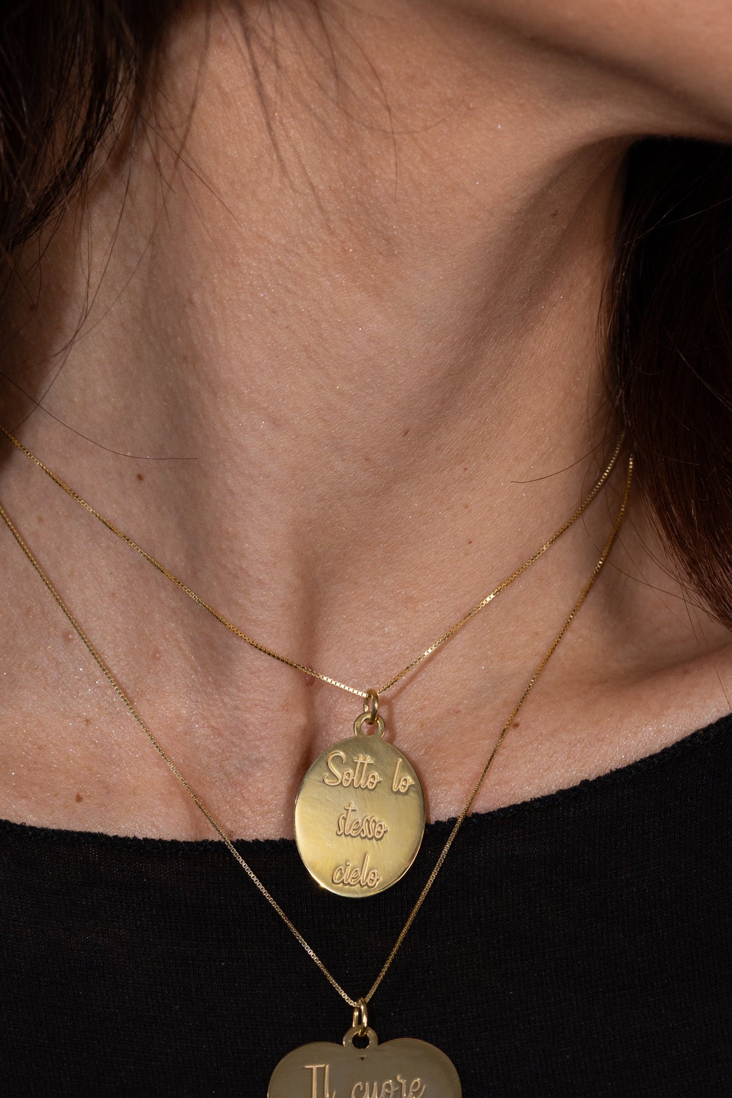 Collana sentiment charm ovale