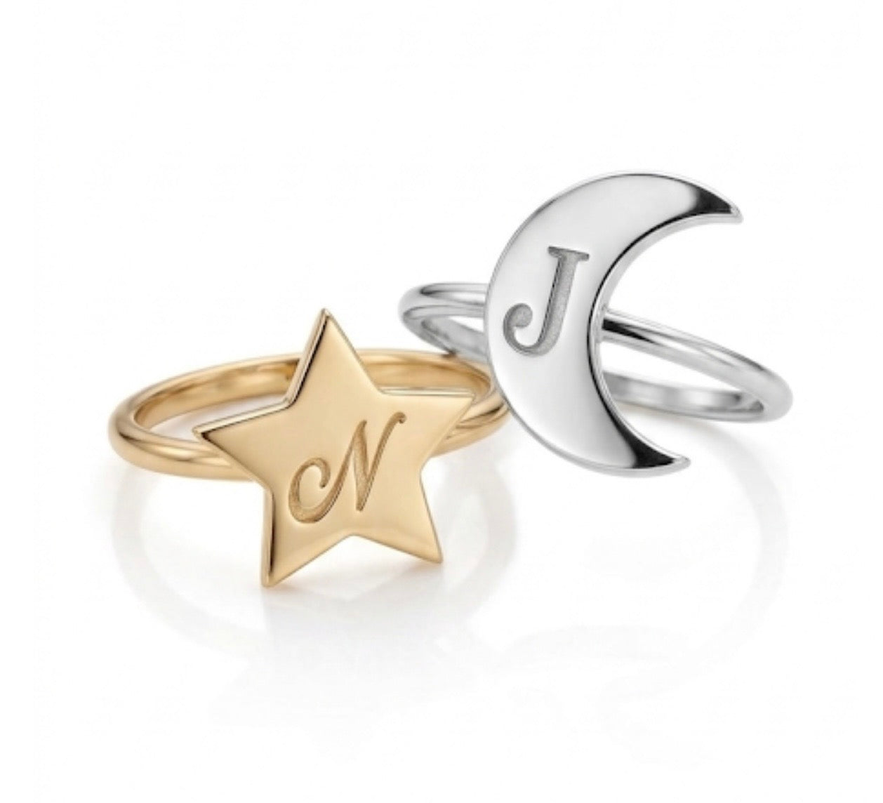 Anello stella e luna