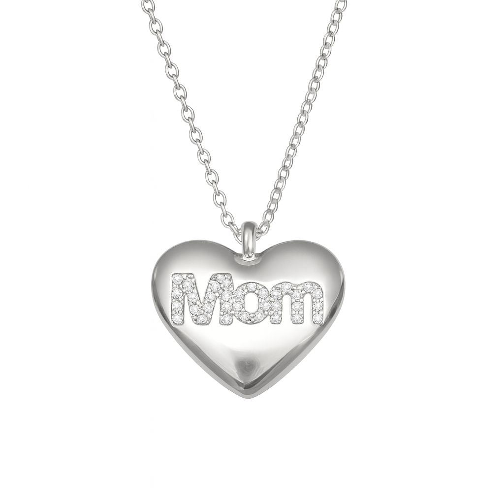 Collana mamma cuore colorato  big con zirconi