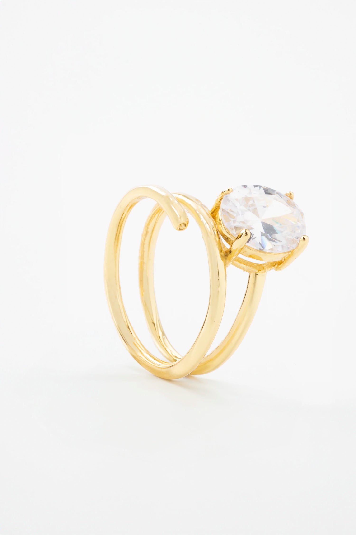 Anello solitario tre giri