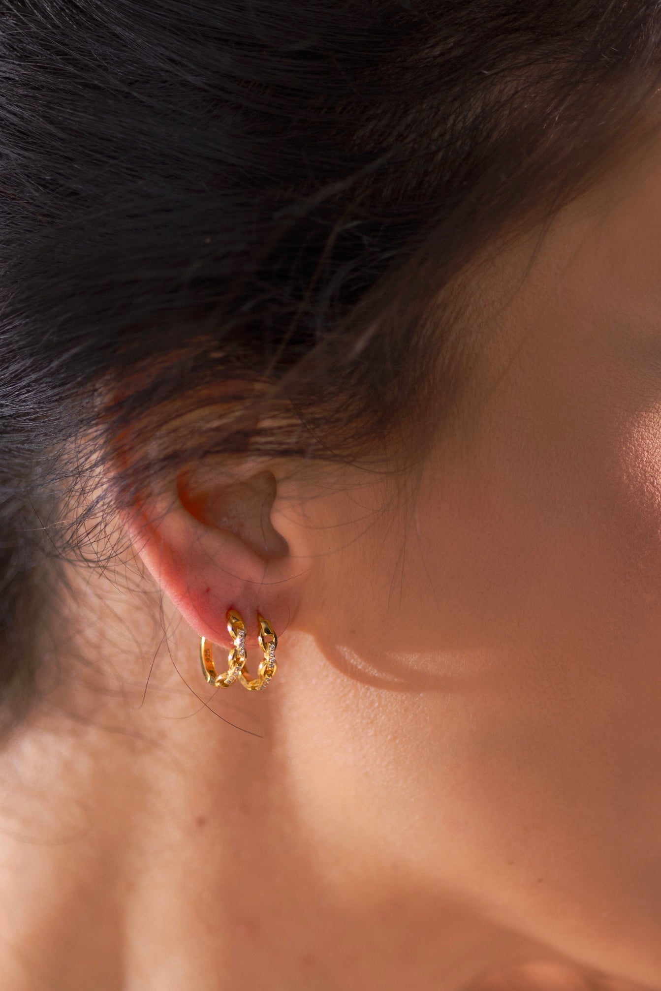 orecchini cerchio catena ￼