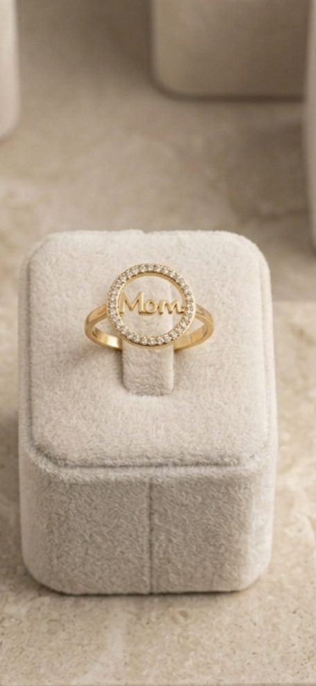 Anello cerchio con scritta mom