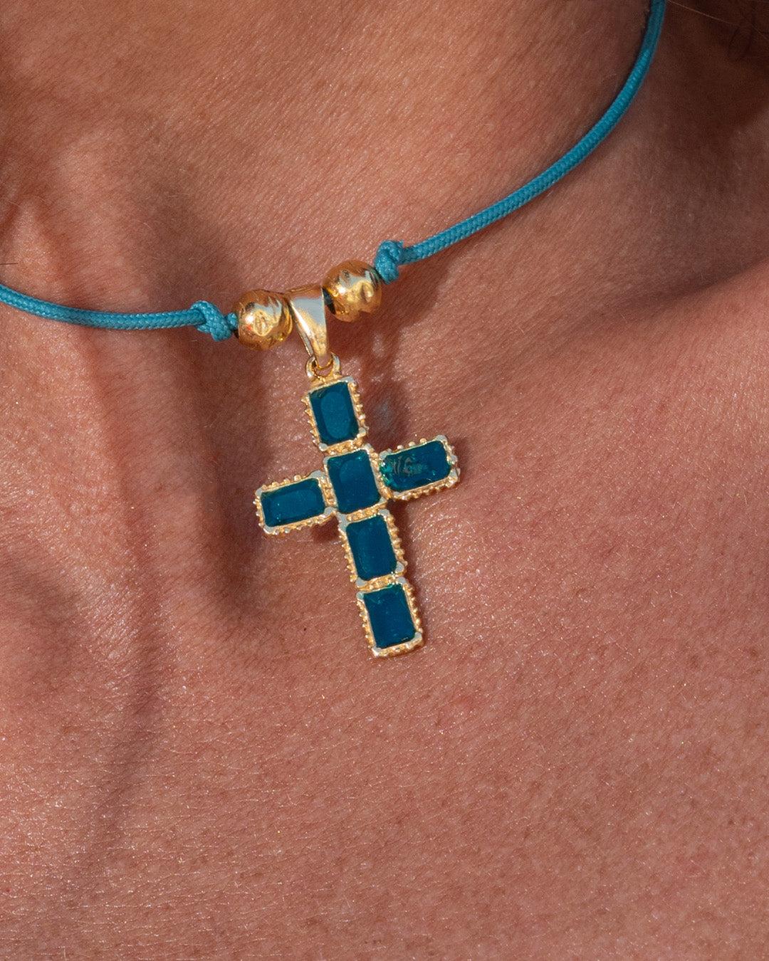 Choker cross smeraldo