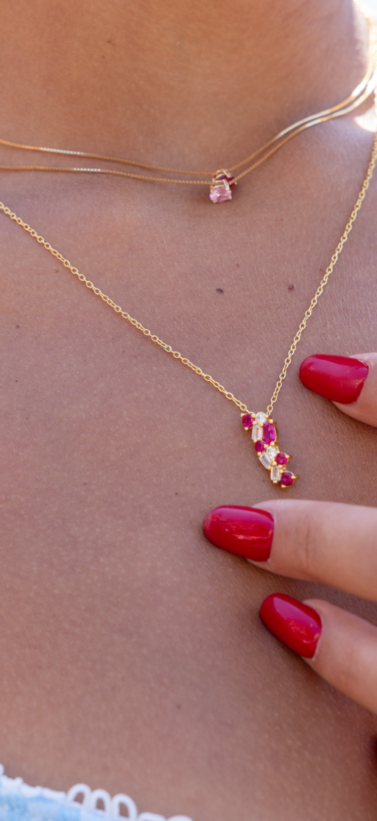 Collana Agata fucsia