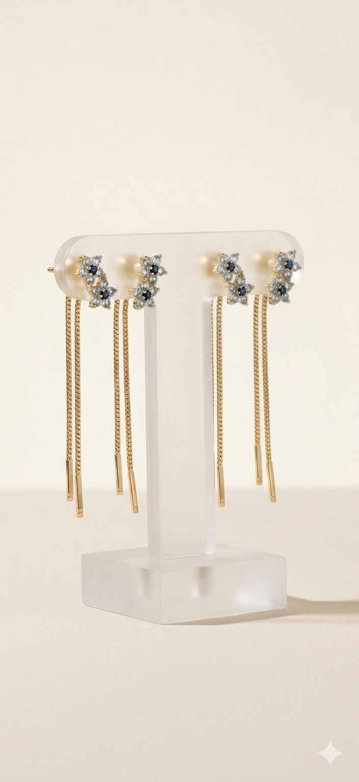 orecchini Blu Blossom Drop